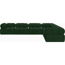 Meridian Ames Green Boucle Fabric Modular Sectional IMAGE 6