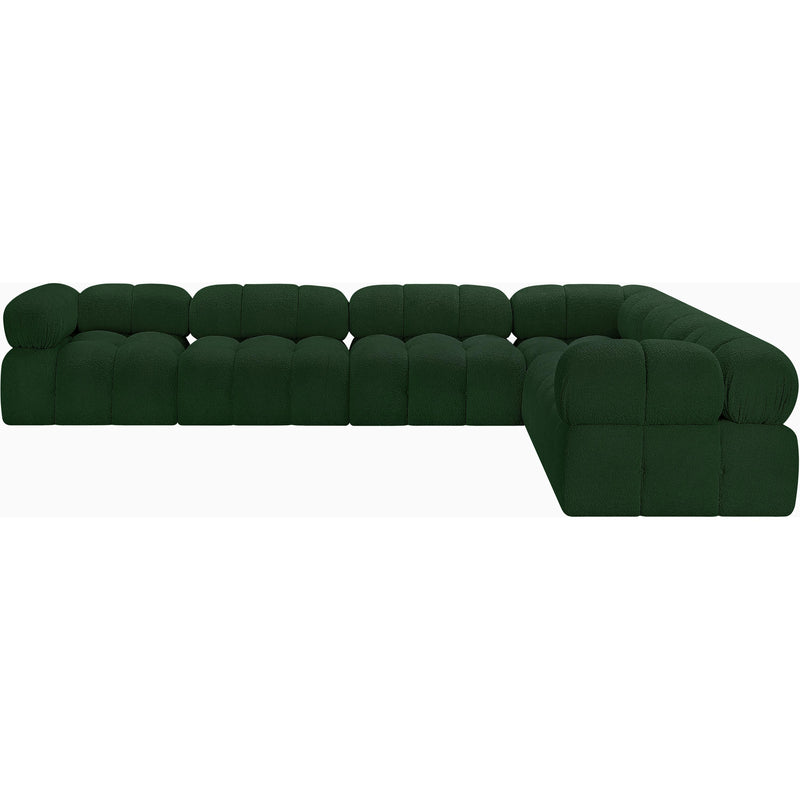 Meridian Ames Green Boucle Fabric Modular Sectional IMAGE 6