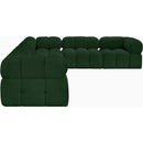 Meridian Ames Green Boucle Fabric Modular Sectional IMAGE 7