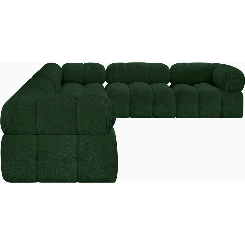 Meridian Ames Green Boucle Fabric Modular Sectional IMAGE 7