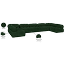 Meridian Ames Green Boucle Fabric Modular Sectional IMAGE 16
