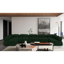 Meridian Ames Green Boucle Fabric Modular Sectional IMAGE 2