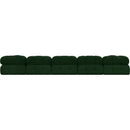 Meridian Ames Green Boucle Fabric Modular Sectional IMAGE 3