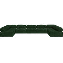 Meridian Ames Green Boucle Fabric Modular Sectional IMAGE 4