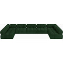 Meridian Ames Green Boucle Fabric Modular Sectional IMAGE 5
