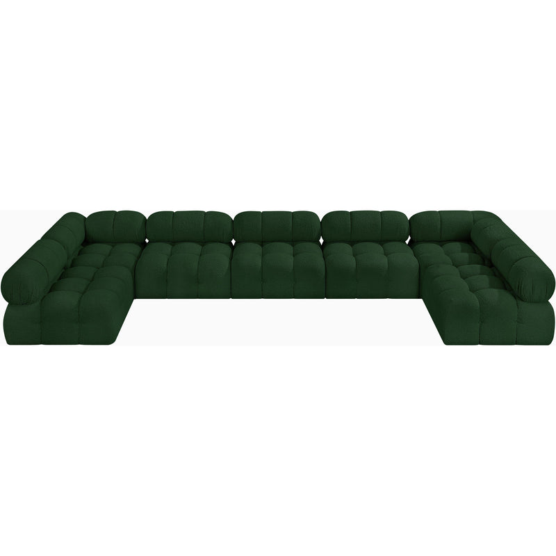 Meridian Ames Green Boucle Fabric Modular Sectional IMAGE 5