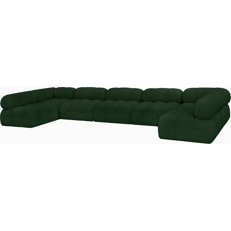 Meridian Ames Green Boucle Fabric Modular Sectional IMAGE 6