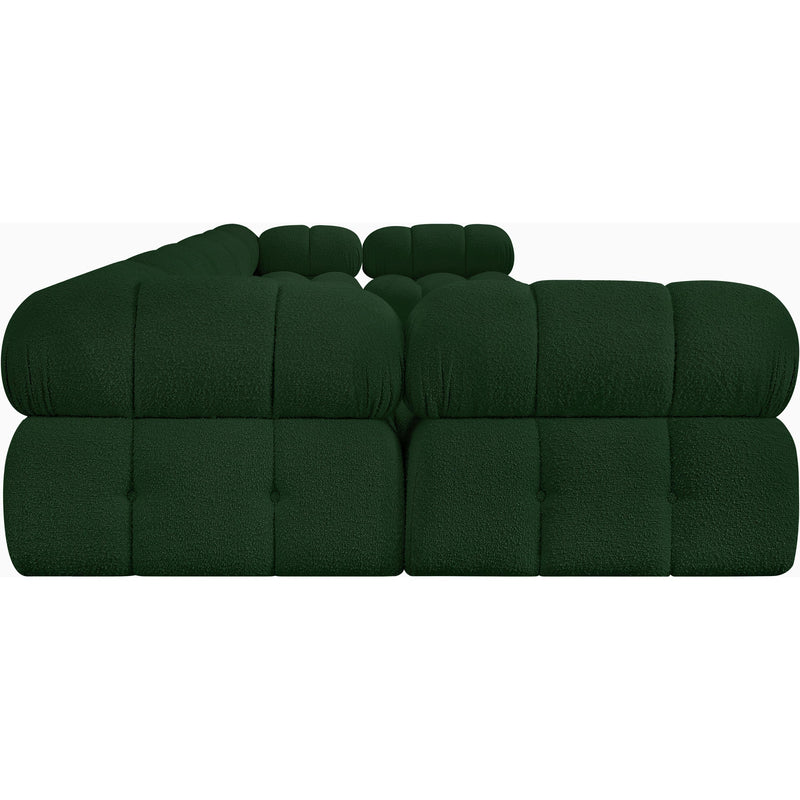 Meridian Ames Green Boucle Fabric Modular Sectional IMAGE 7