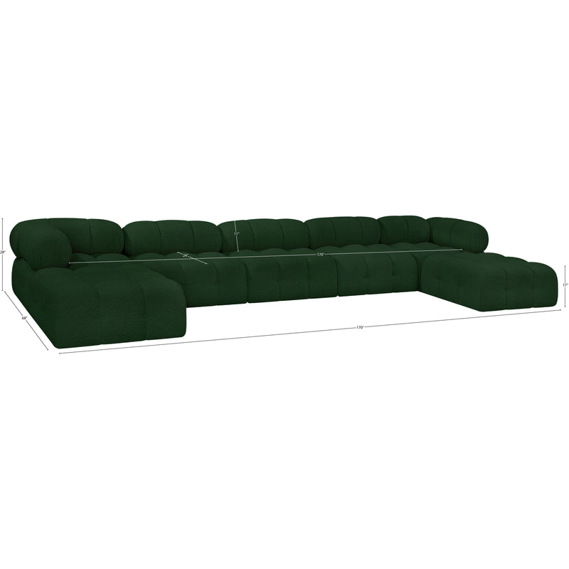 Meridian Ames Green Boucle Fabric Modular Sectional IMAGE 12