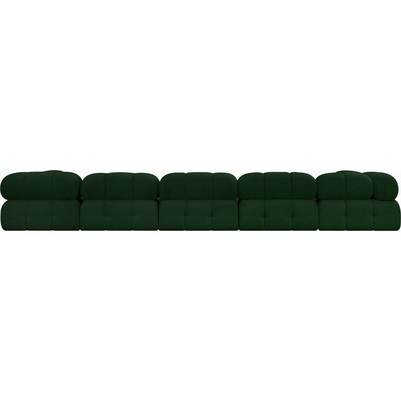 Meridian Ames Green Boucle Fabric Modular Sectional IMAGE 3