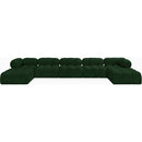 Meridian Ames Green Boucle Fabric Modular Sectional IMAGE 4