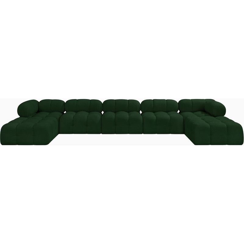 Meridian Ames Green Boucle Fabric Modular Sectional IMAGE 4