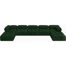 Meridian Ames Green Boucle Fabric Modular Sectional IMAGE 5
