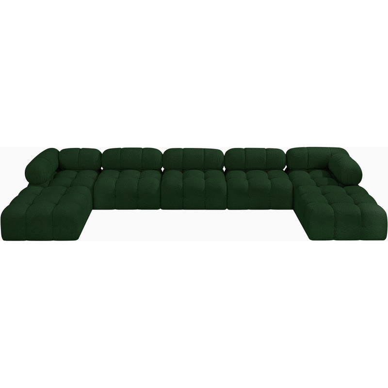 Meridian Ames Green Boucle Fabric Modular Sectional IMAGE 5