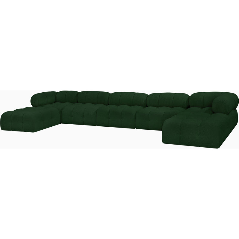 Meridian Ames Green Boucle Fabric Modular Sectional IMAGE 6
