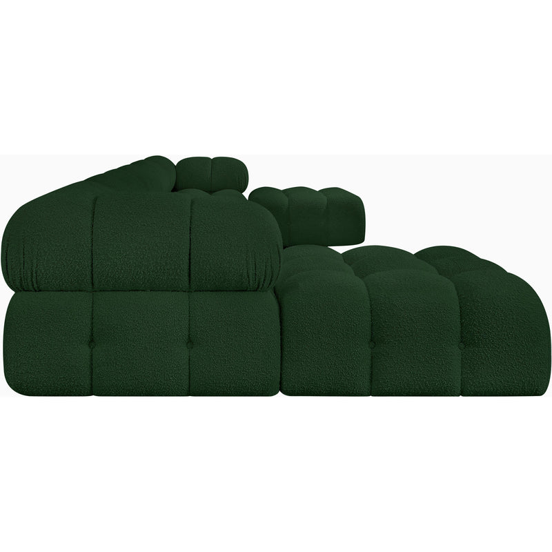 Meridian Ames Green Boucle Fabric Modular Sectional IMAGE 7