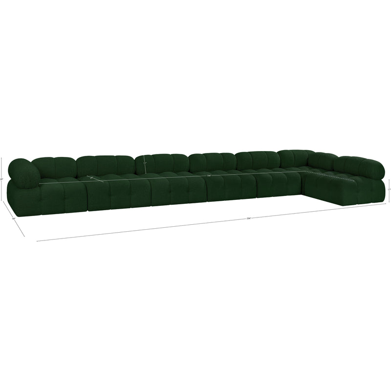 Meridian Ames Green Boucle Fabric Modular Sectional IMAGE 15