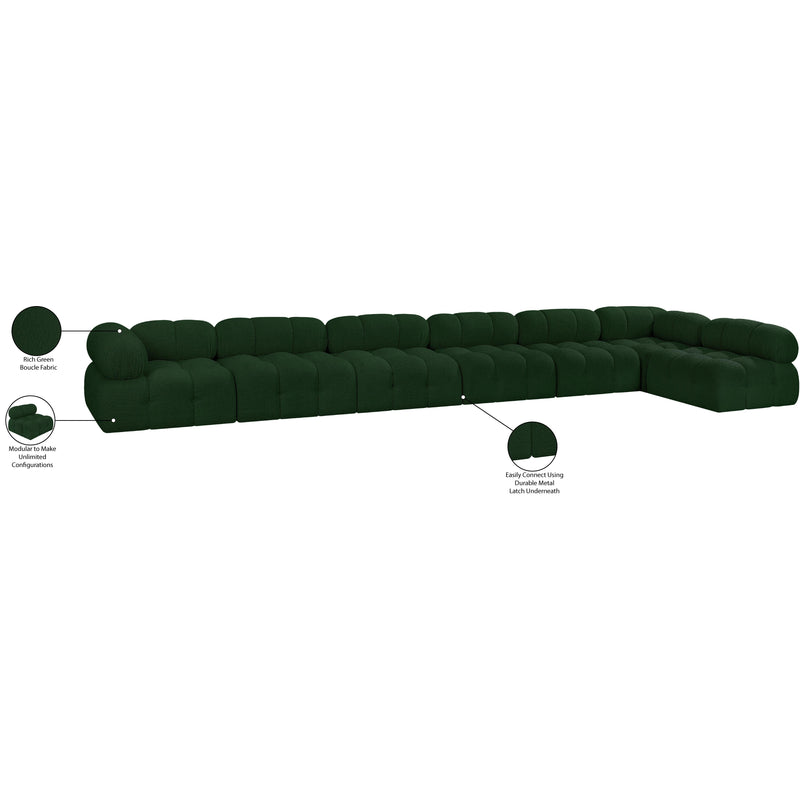 Meridian Ames Green Boucle Fabric Modular Sectional IMAGE 16