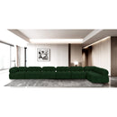Meridian Ames Green Boucle Fabric Modular Sectional IMAGE 2