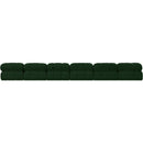 Meridian Ames Green Boucle Fabric Modular Sectional IMAGE 3