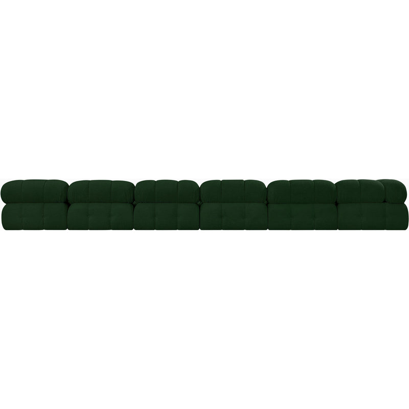 Meridian Ames Green Boucle Fabric Modular Sectional IMAGE 3