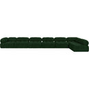 Meridian Ames Green Boucle Fabric Modular Sectional IMAGE 4