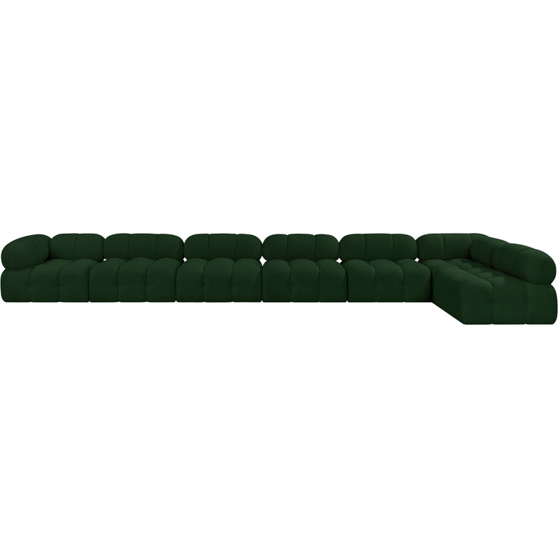 Meridian Ames Green Boucle Fabric Modular Sectional IMAGE 4