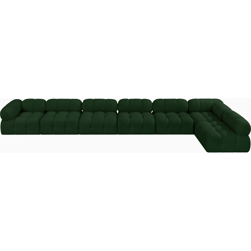 Meridian Ames Green Boucle Fabric Modular Sectional IMAGE 5