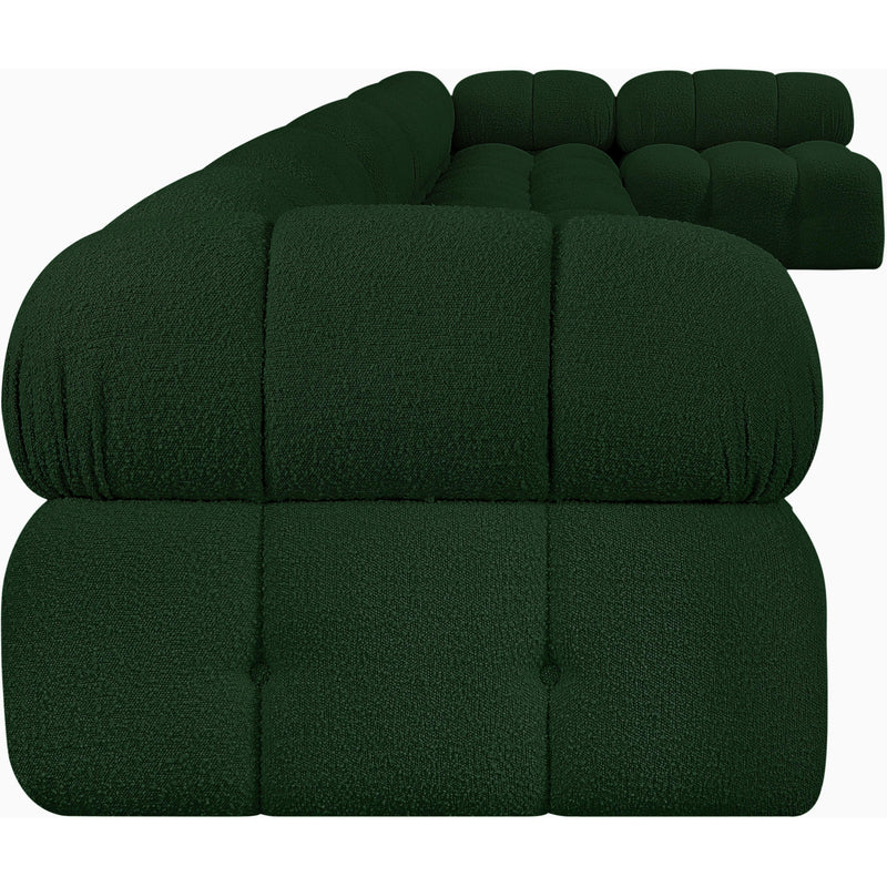 Meridian Ames Green Boucle Fabric Modular Sectional IMAGE 7