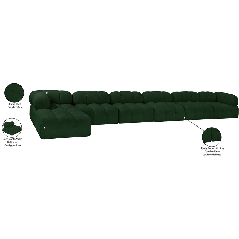 Meridian Ames Green Boucle Fabric Modular Sectional IMAGE 14