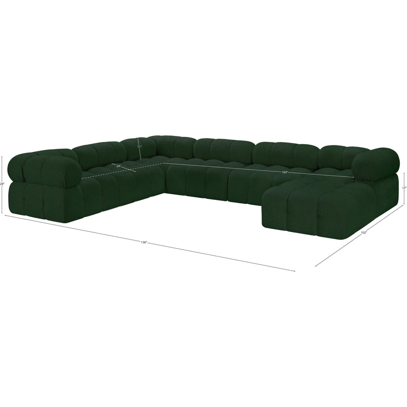 Meridian Ames Green Boucle Fabric Modular Sectional IMAGE 17