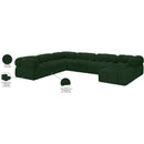 Meridian Ames Green Boucle Fabric Modular Sectional IMAGE 18