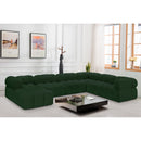 Meridian Ames Green Boucle Fabric Modular Sectional IMAGE 2