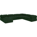 Meridian Ames Green Boucle Fabric Modular Sectional IMAGE 3