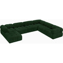 Meridian Ames Green Boucle Fabric Modular Sectional IMAGE 4