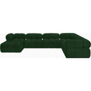 Meridian Ames Green Boucle Fabric Modular Sectional IMAGE 5