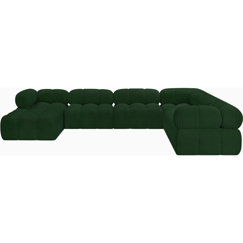 Meridian Ames Green Boucle Fabric Modular Sectional IMAGE 5