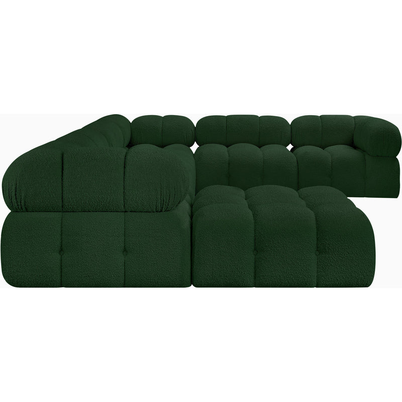 Meridian Ames Green Boucle Fabric Modular Sectional IMAGE 6