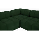Meridian Ames Green Boucle Fabric Modular Sectional IMAGE 11