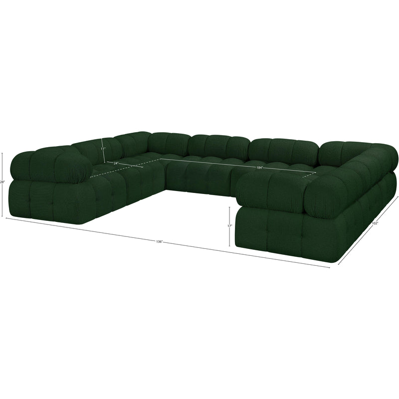 Meridian Ames Green Boucle Fabric Modular Sectional IMAGE 16