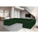 Meridian Ames Green Boucle Fabric Modular Sectional IMAGE 2