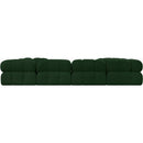 Meridian Ames Green Boucle Fabric Modular Sectional IMAGE 3
