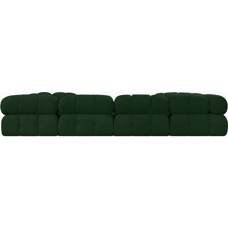 Meridian Ames Green Boucle Fabric Modular Sectional IMAGE 3