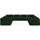 Meridian Ames Green Boucle Fabric Modular Sectional IMAGE 4