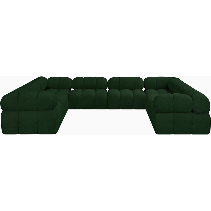 Meridian Ames Green Boucle Fabric Modular Sectional IMAGE 4