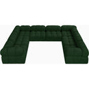 Meridian Ames Green Boucle Fabric Modular Sectional IMAGE 5