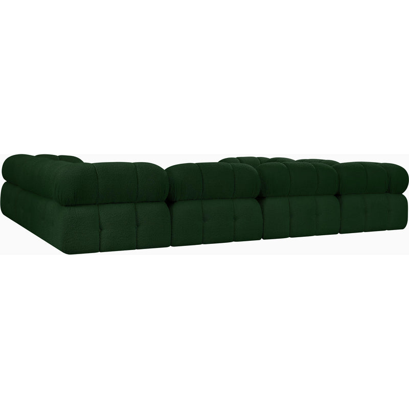 Meridian Ames Green Boucle Fabric Modular Sectional IMAGE 6