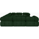 Meridian Ames Green Boucle Fabric Modular Sectional IMAGE 7