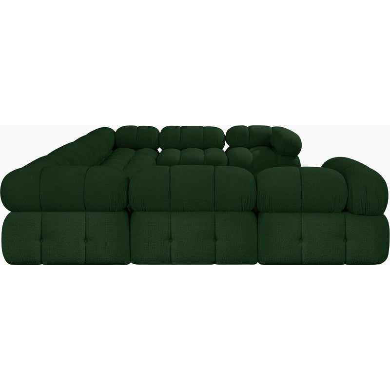Meridian Ames Green Boucle Fabric Modular Sectional IMAGE 7