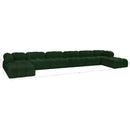 Meridian Ames Green Boucle Fabric Modular Sectional IMAGE 12